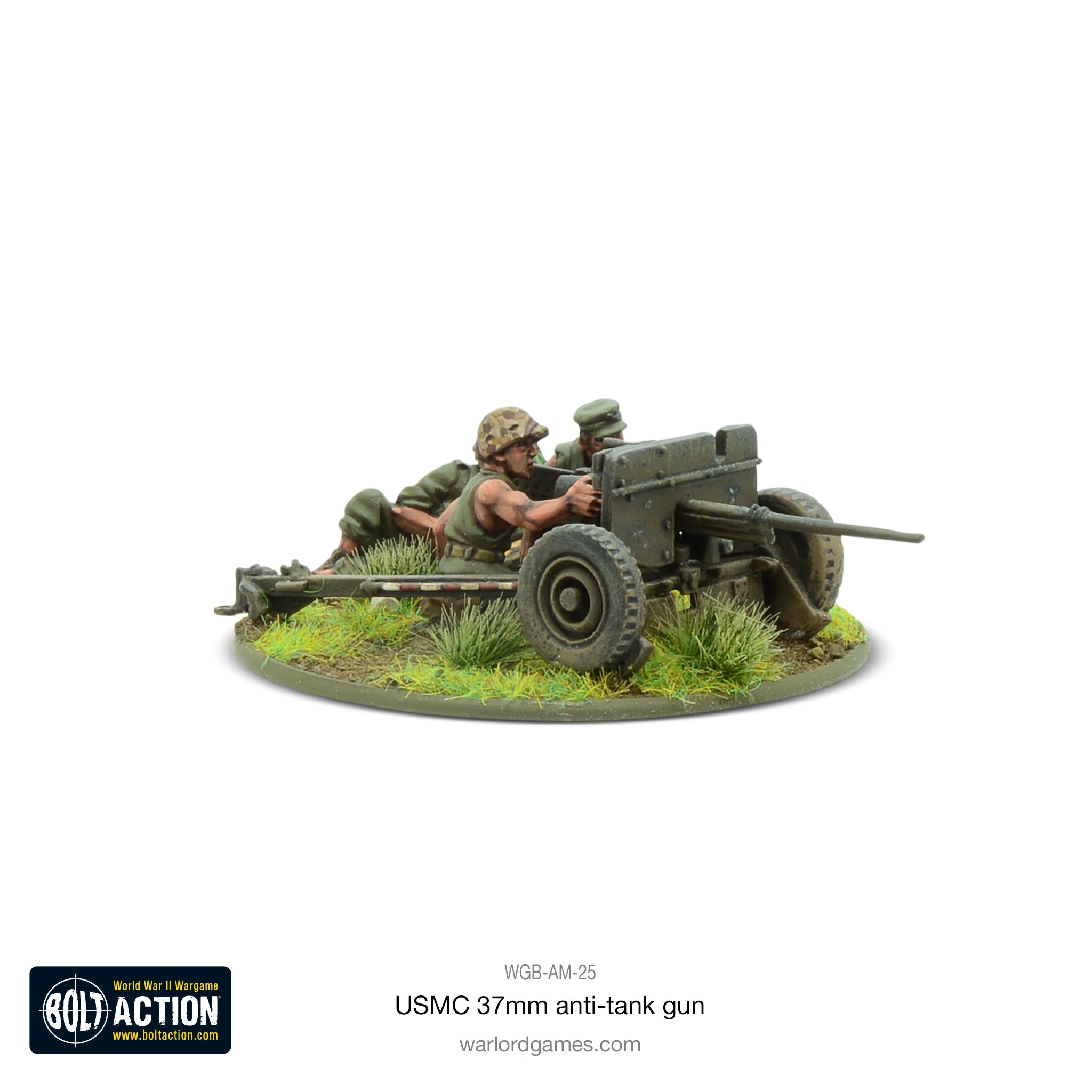 Warlord Games - Cannoncino Anticarro USMC M3 A1 37 Mm In Scala 28 Mm - Modellino Non Verniciato Per Wargame - 4