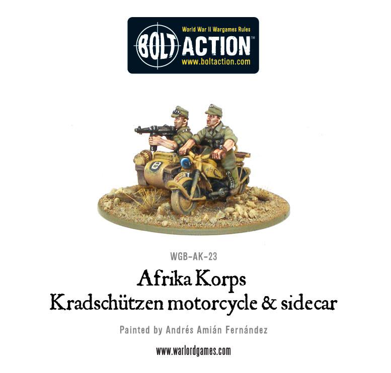 Afrika Korps Kradschutzen motorcycle and sidecar