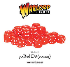 30 Red D6 (10mm)